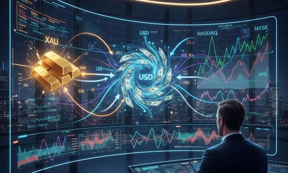 همبستگی طلا، دلار و شاخص‌ها در معاملات فارکس