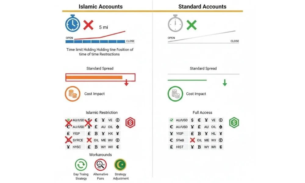 محدودیت‌های کلیدی در استفاده از حساب‌های اسلامی