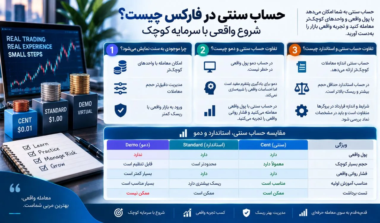 حساب سنتی چگونه کار میکند و چه تفاوتی با دمو دارد؟